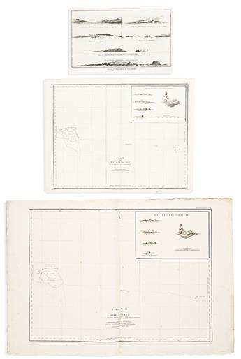 (HAWAII.) Group of 7 eighteenth-century engraved maps and coastal elevation charts.